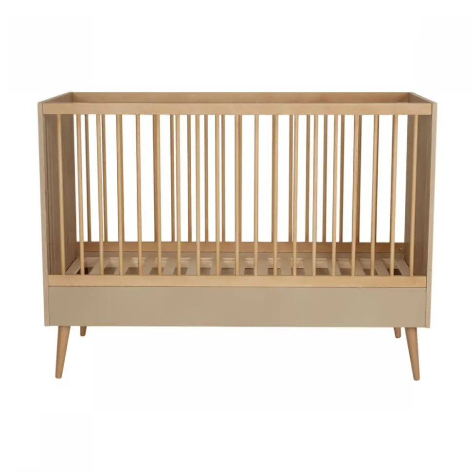 Chambre duo lit bébé 70x140 cm évolutif en lit enfant + commode avec plan à langer cocoon latte