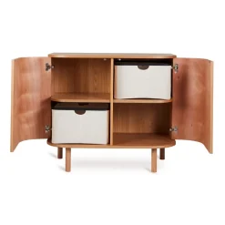 Chambre duo lit bébé 110x70 cm yume natural ash + commode 2 portes yume naturel ash wood