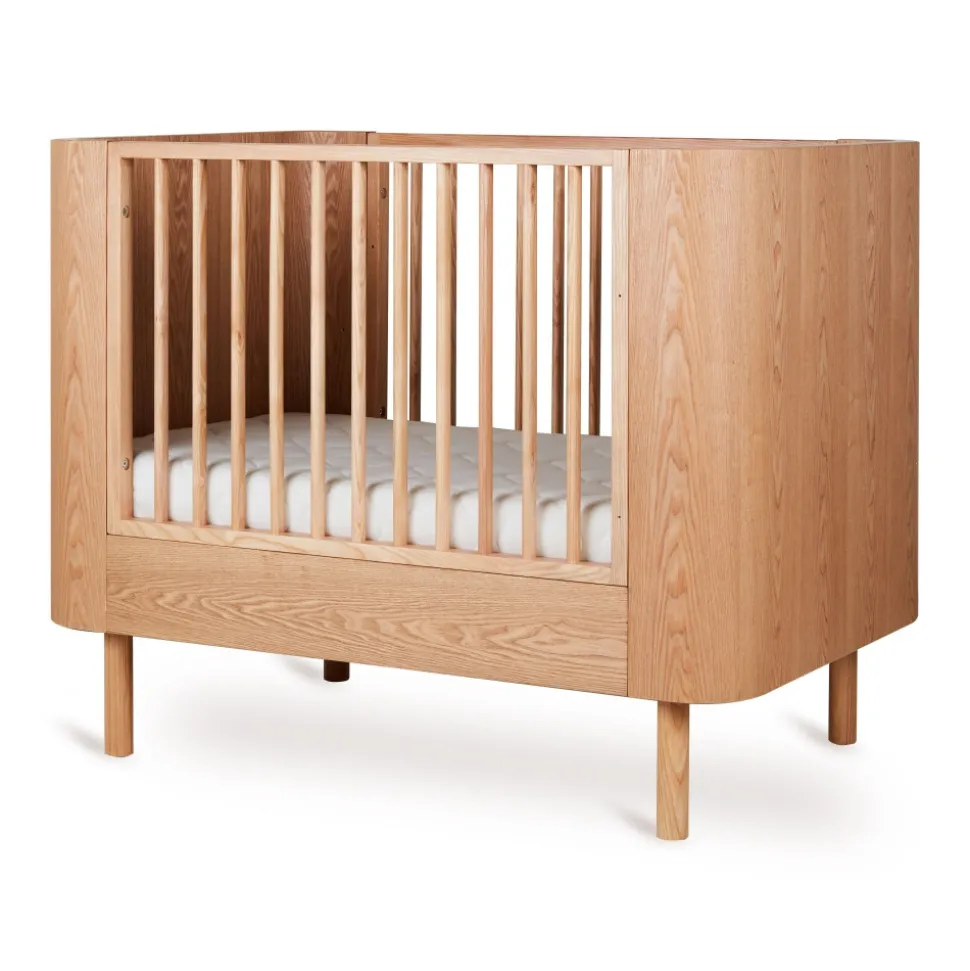 Chambre duo lit bébé 110x70 cm yume natural ash + commode 2 portes yume naturel ash wood