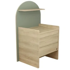Chambre duo lit bebe 120x60 chambre duo arche lit transformable + commode/bureau saugeen 90x190 - coloris sauge arche+commode a langer evolutive en bu