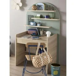 Chambre duo lit bebe 120x60 chambre duo arche lit transformable + commode/bureau saugeen 90x190 - coloris sauge arche+commode a langer evolutive en bu