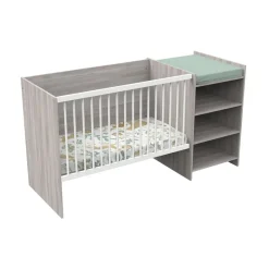 Chambre duo lit combiné évolutif et armoire chêne silex