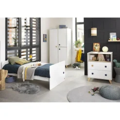 Chambre duo lit combiné évolutif + armoire oslo etoile