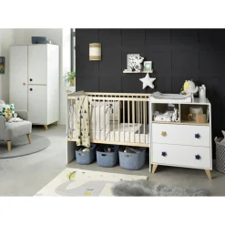 Chambre duo lit combiné évolutif + armoire oslo etoile