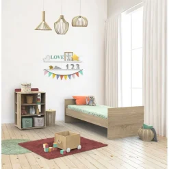 Chambre duo lit combiné évolutif 60x120 + armoire nova rose canyon