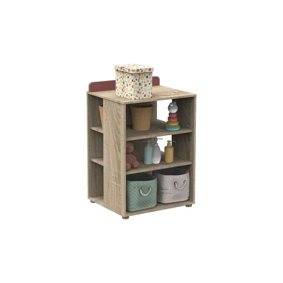 Chambre duo lit combiné évolutif 60x120 + armoire nova rose canyon