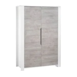 Chambre duo lit combiné évolutif + armoire loft bois