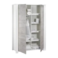 Chambre duo lit combiné évolutif + armoire loft bois