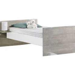 Chambre duo lit combiné évolutif + armoire loft bois