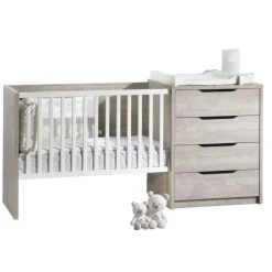 Chambre duo lit combiné évolutif + armoire loft bois