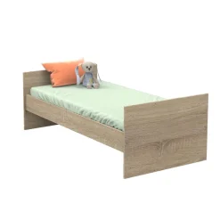 Chambre duo lit combiné évolutif 60x120 + armoire nova gris volcan