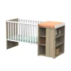 Chambre duo lit combiné évolutif 60x120 + armoire nova blanc lin