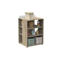 Chambre duo lit combiné évolutif 60x120 + armoire nova blanc lin