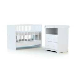 Chambre duo lit combiné 60x120 cm marelle blanc