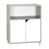 Chambre duo lit + commode scandi gris