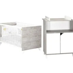 Chambre duo lit little big bed + commode scandi gris
