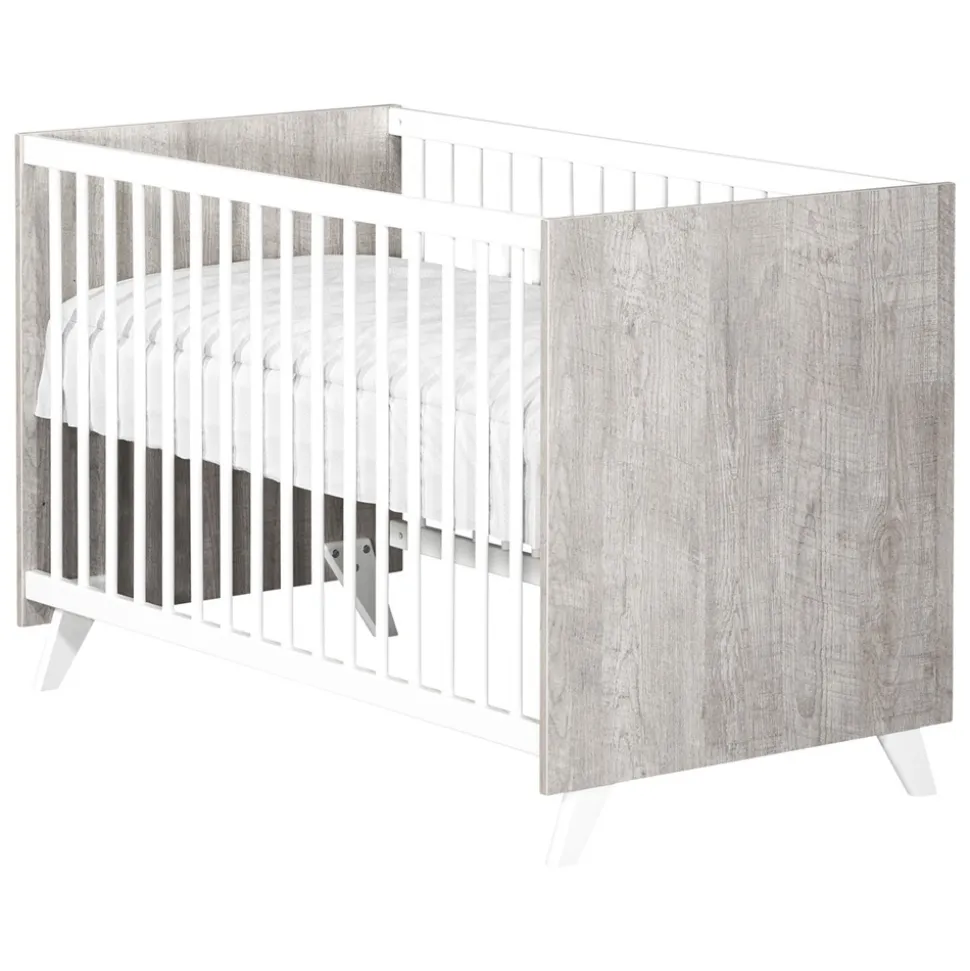 Chambre duo lit little big bed + commode scandi gris