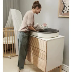 Chambre duo lit sleepi warm brown + commode sleepi white