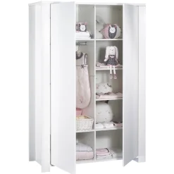 Chambre duo lit 60x120 + armoire loft blanc