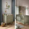 Chambre duo lit 60x120 cm + commode 1 tiroir 2 portes eleonore kaki