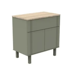 Chambre duo lit 60x120 cm + commode 1 tiroir 2 portes eleonore kaki
