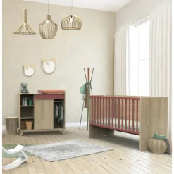 Chambre duo lit 70x140 + commode nova rose canyon