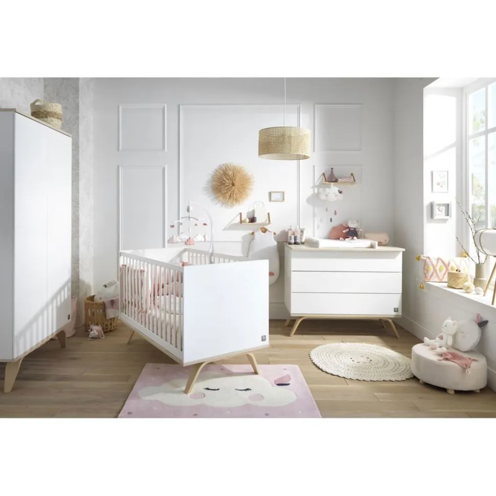 Chambre duo lit 70x140 + commode serena
