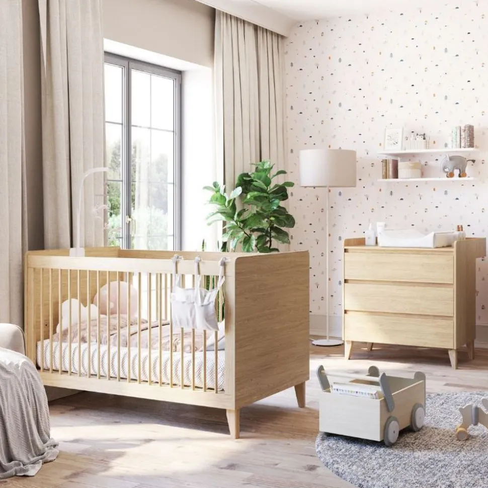 Chambre duo muve chêne lit 70x140 cm + commode