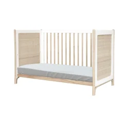 Chambre duo océania neige lit 60x120 cm + commode