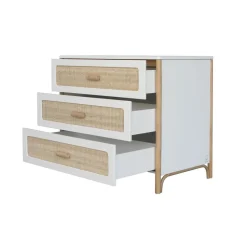 Chambre duo océania neige lit 60x120 cm + commode