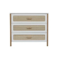 Chambre duo océania neige lit 60x120 cm + commode