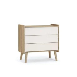 Chambre duo vintage fresh beige lit 70x140 cm + commode
