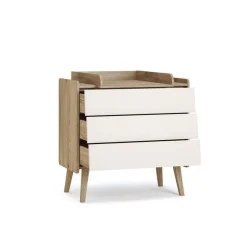 Chambre duo vintage fresh beige lit 70x140 cm + commode