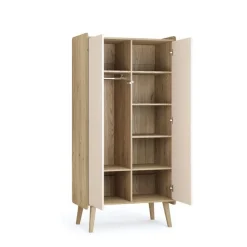 Chambre duo vintage fresh beige lit 70x140 cm + commode