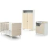 Chambre trio carnaval lit + armoire + meuble à langer blanc et bouleau
