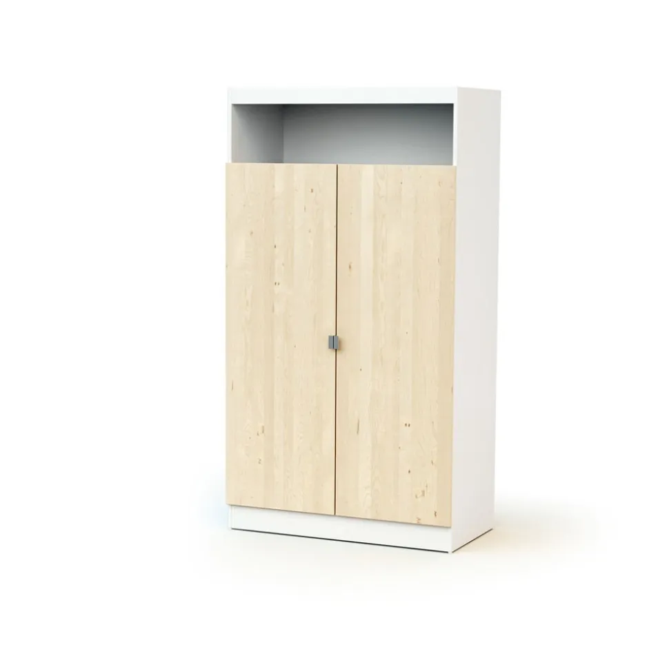 Chambre trio carnaval lit + armoire + meuble à langer blanc et bouleau