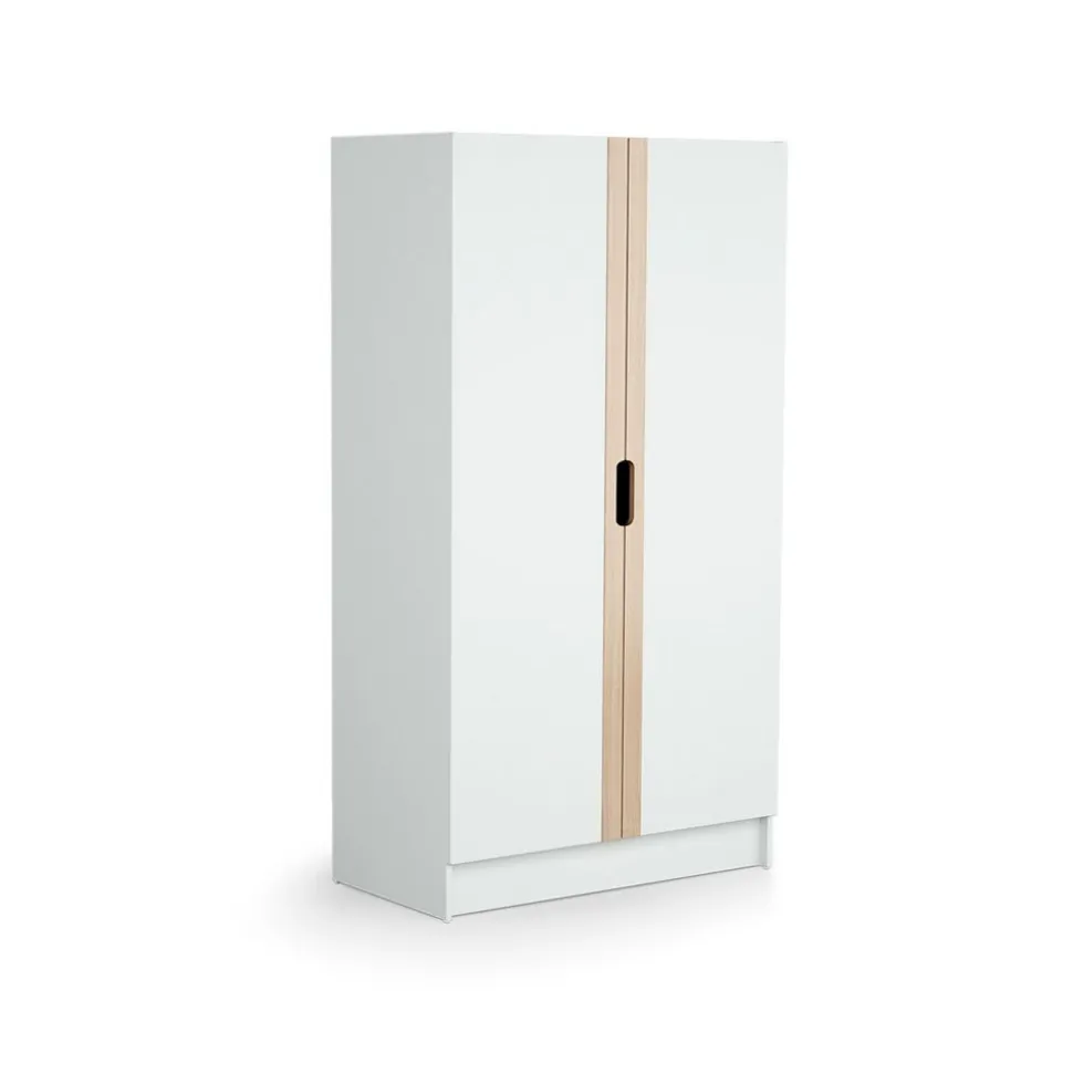 Chambre trio carrousel lit évolutif 70x140 cm + commode à langer + armoire blanc et hêtre