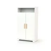 Chambre trio gavroche lit bébé 60x120 + commode à langer + armoire blanc et hêtre