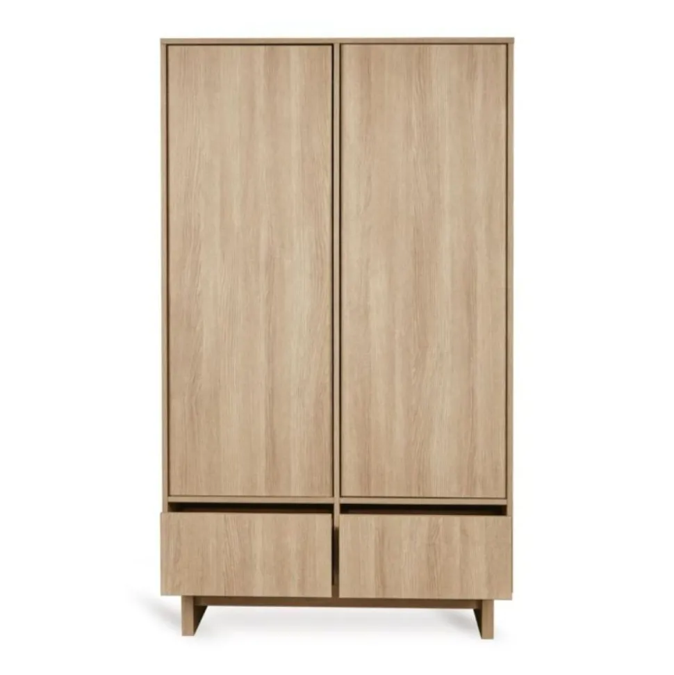 Chambre trio kyo lit bébé évolutif 70 x 120 cm + armoire + commode avec plan à langer - honey ash