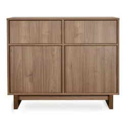 Chambre trio kyo lit bébé évolutif 70 x 120 cm + armoire + commode avec plan à langer - walnut