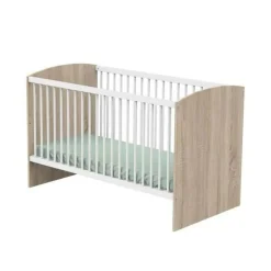 Chambre trio lit bébé 70x140 + armoire + commode access bois blanc