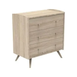 Chambre trio lit bébé 70x140 + armoire + commode access bois