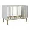 Chambre trio lit bébé 60x120 cm + armoire xl + commode avec plan à langer flow white & oak
