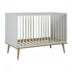Chambre trio lit bébé 60x120 cm + armoire xl + commode avec plan à langer flow white & oak