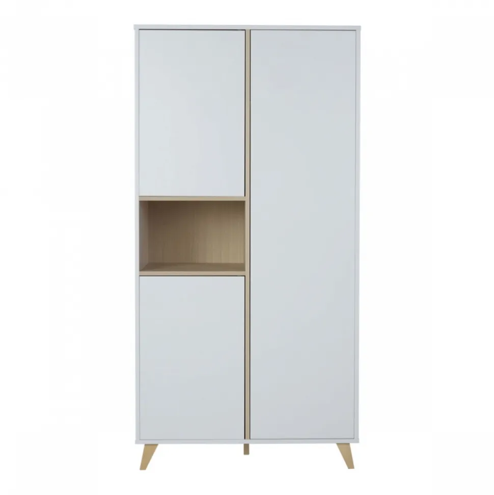 Chambre trio lit bébé 60x120 cm + armoire + commode avec plan à langer loft white