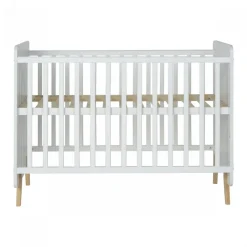 Chambre trio lit bébé 60x120 cm + armoire + commode avec plan à langer loft white