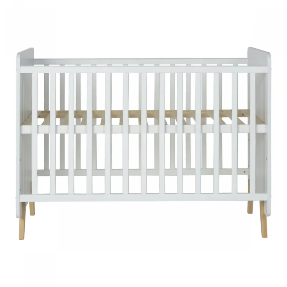 Chambre trio lit bébé 60x120 cm + armoire + commode avec plan à langer loft white