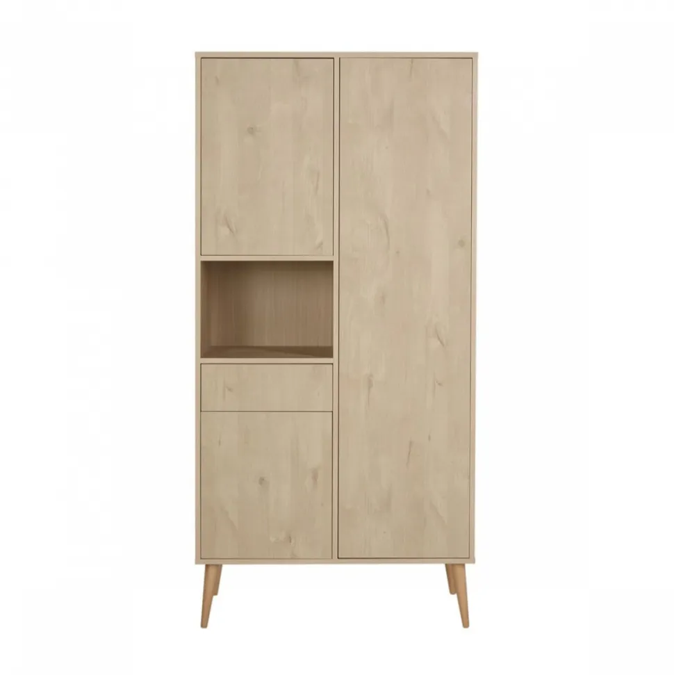 Chambre trio lit bébé 60x120 cm + armoire + commode avec plan à langer cocoon natural oak