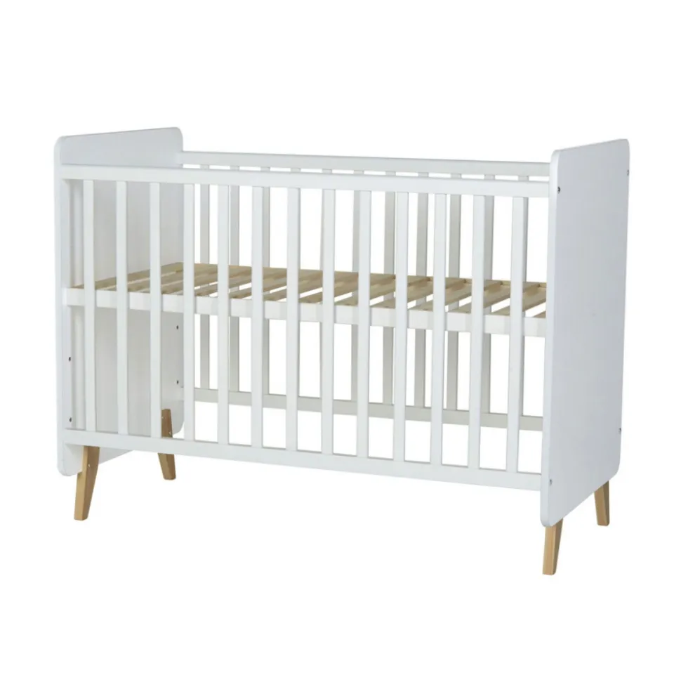 Chambre trio lit bébé 60x120 cm + armoire xl + commode avec plan à langer cocoon latte