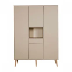 Chambre trio lit bébé 60x120 cm + armoire xl + commode avec plan à langer cocoon latte